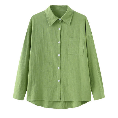 Buddha Stones 2Pcs Long Sleeve Shirt Top With Pockets Drawstring Pants Meditation Cotton Clothing Women's Set