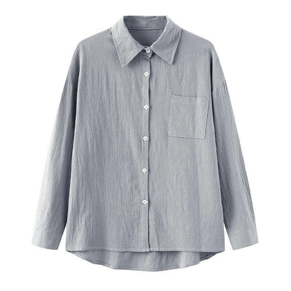 Buddha Stones 2Pcs Long Sleeve Shirt Top With Pockets Drawstring Pants Meditation Cotton Clothing Women's Set