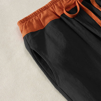 Buddha Stones Color Contrast Corduroy Cotton Women's Thermal Fleece-Lined Harem Pants With Pockets