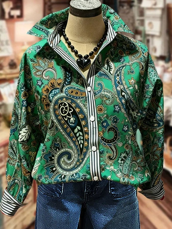 Women's Casual Plaid Print Long Sleeve Shirt
