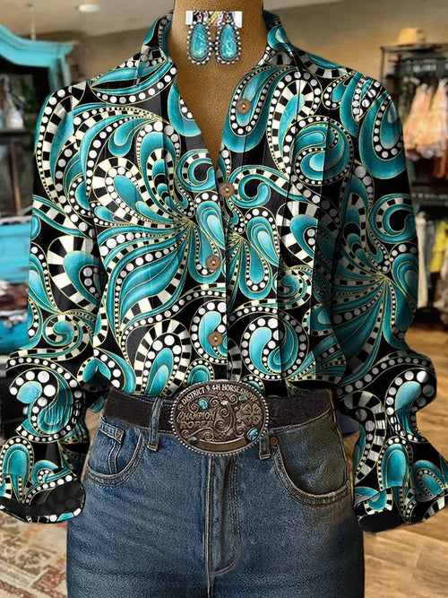 Women's Casual Western Pattern Vintage Shirt