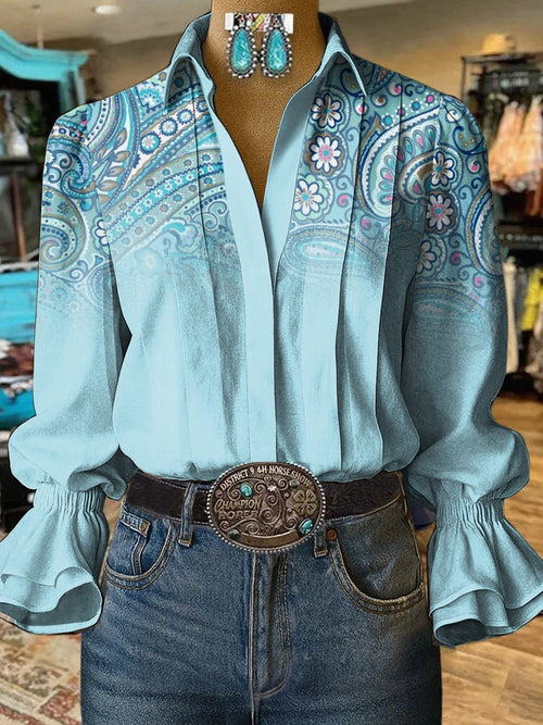 Women's Western Ethnic Print Shirt