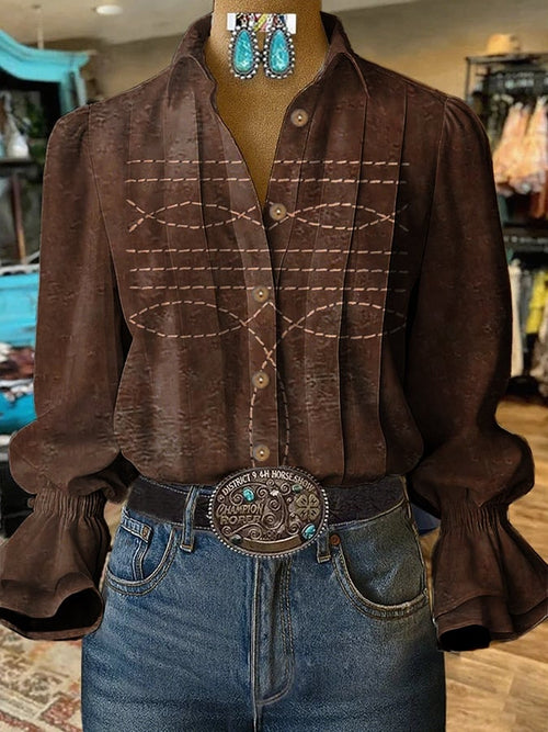 Women's Casual Western Pattern Vintage Shirt