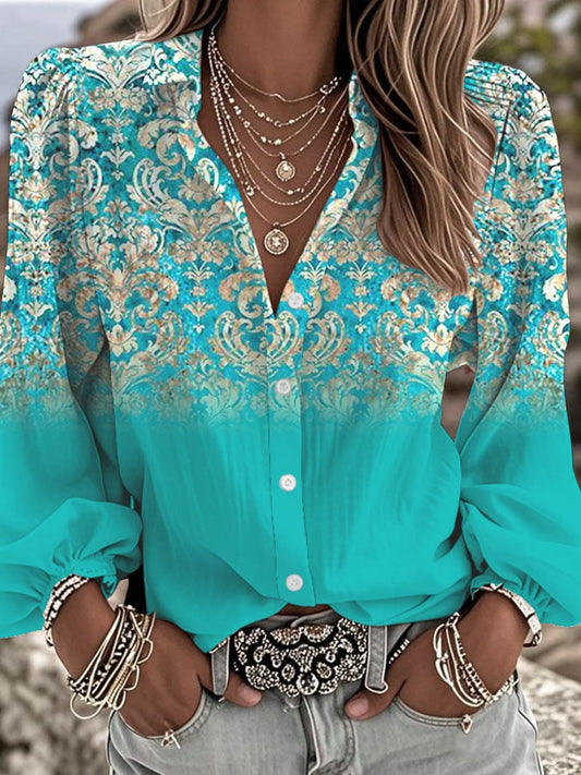 Women's Western Floral Casual Shirt