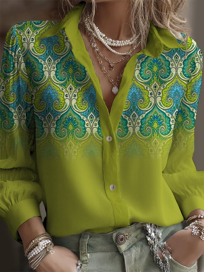 Women's Retro Western Print Comfort Shirt
