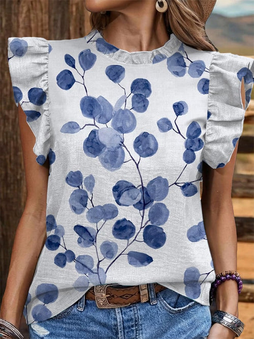 Women's Vintage Floral And Botanical Print Art Shirt