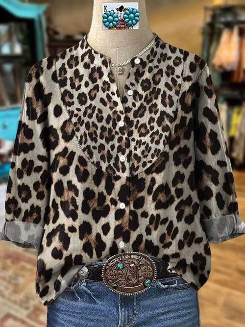 Women's Vintage Leopard Print Shirt