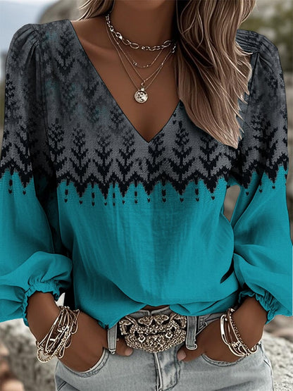 Women's Vintage Art Print Shirt