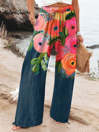 Women's  Floral Art  Print Casual Cotton Shirt