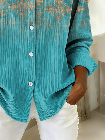 Women's casual western corduroy shirt