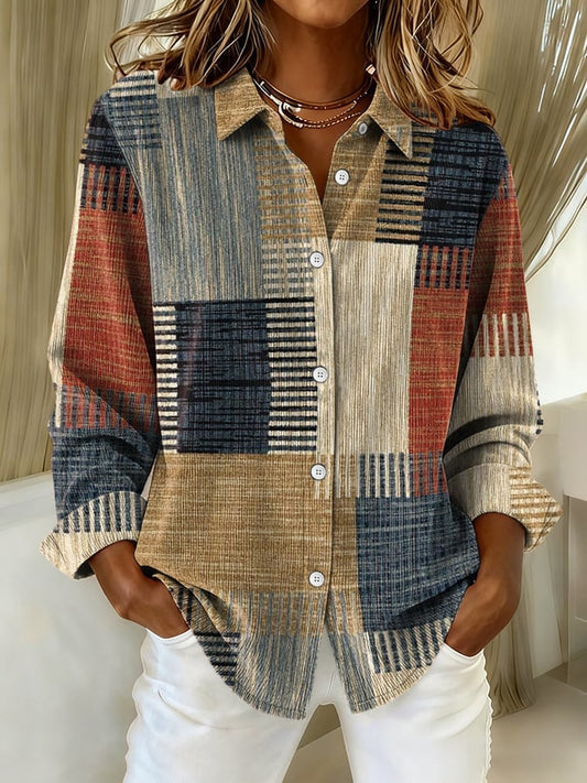 Women's casual vintage corduroy shirt