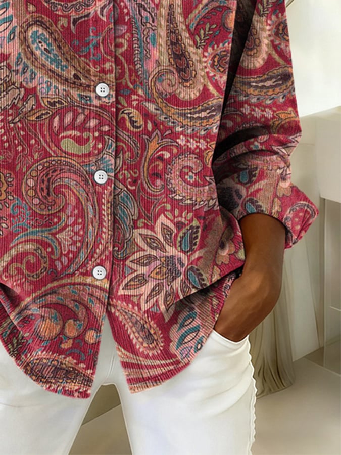 Women's casual western corduroy shirt