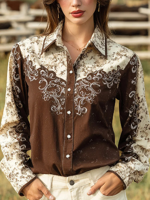 Women's Western Vintage Graphic Print Shirt