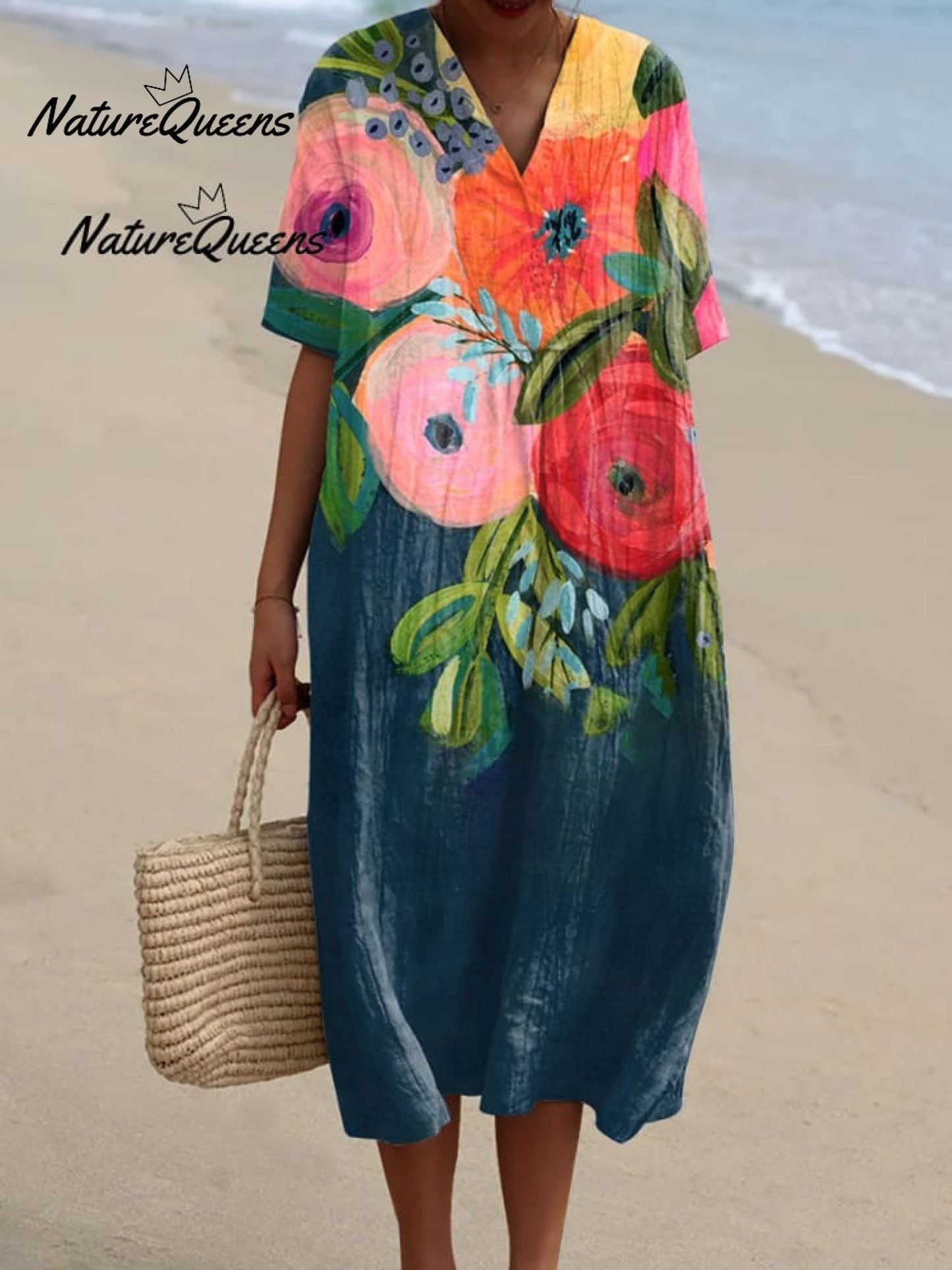 Women's  Floral Art  Print Casual Cotton Shirt