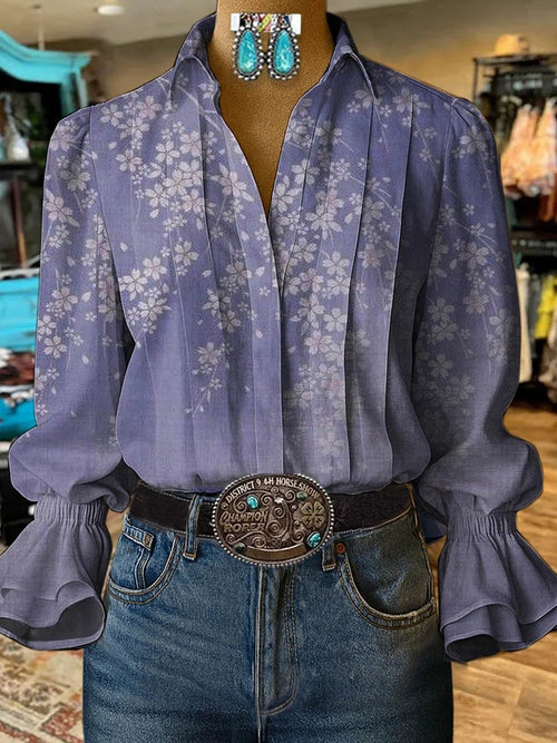 Women's Vintage Western Floral Shirt