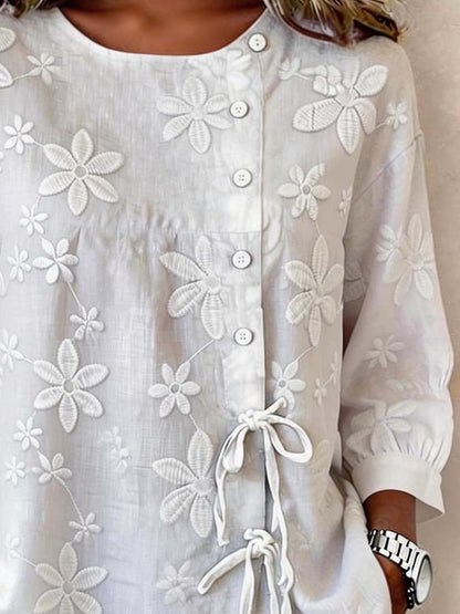 Women'S Casual Embroidered Shirt