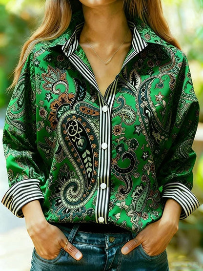 Women's Casual Plaid Print Long Sleeve Shirt