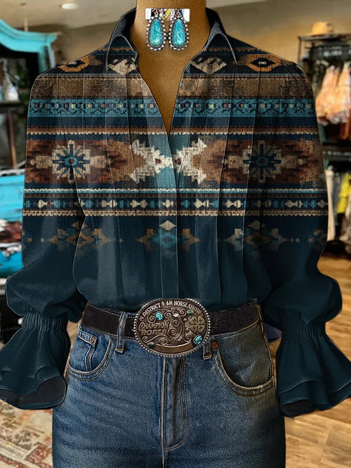 Women's Vintage Western Floral Shirt
