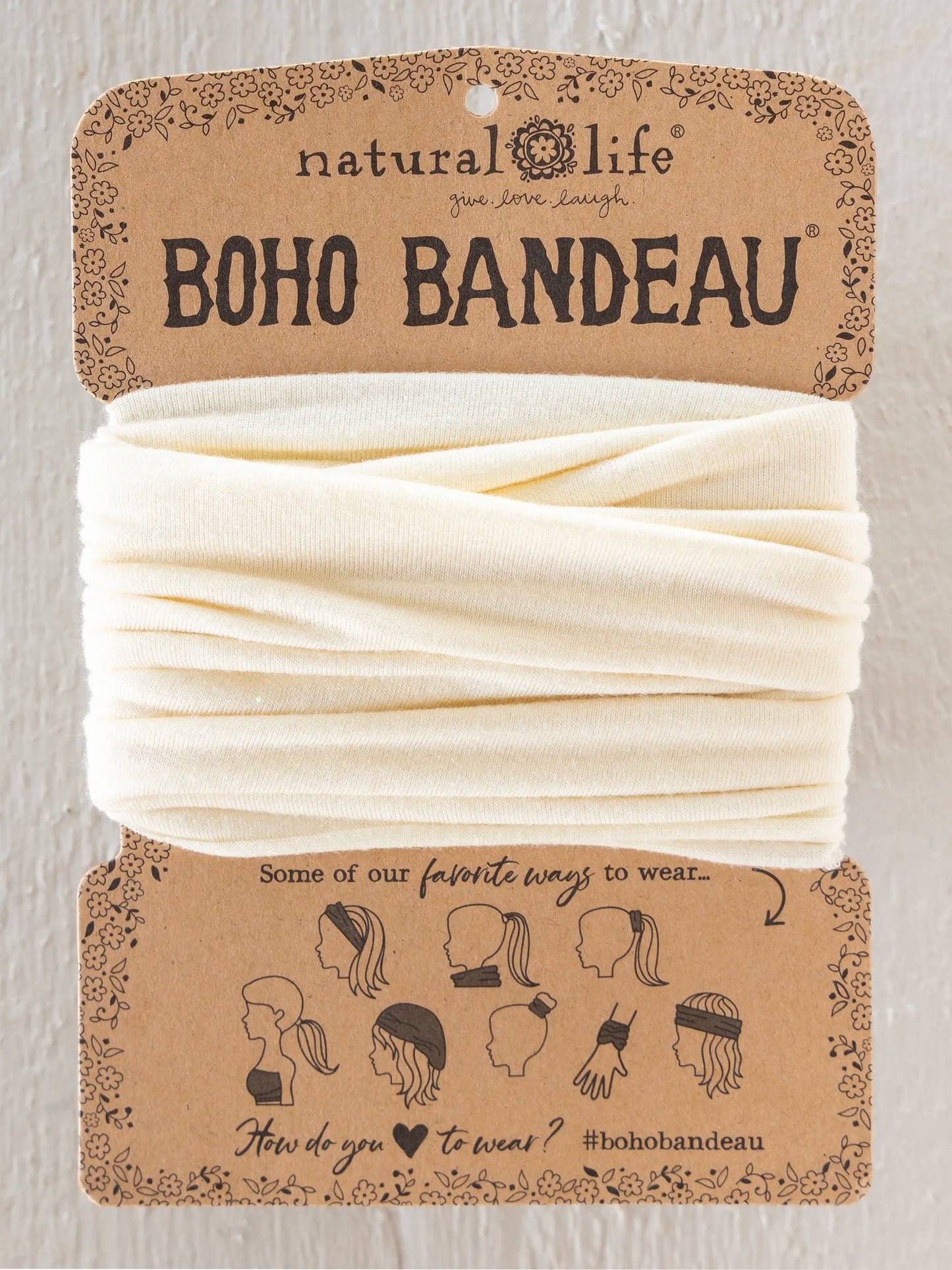 Solid Boho Bandeau® Headband - Cream