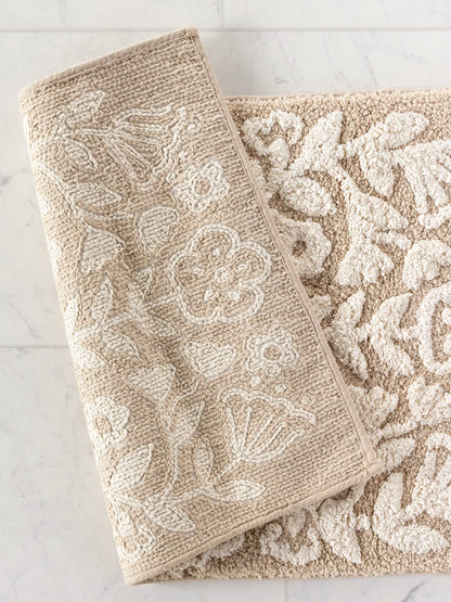 Tufted Runner Bath Mat - Cream Folk Flower