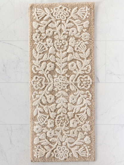 Tufted Runner Bath Mat - Cream Folk Flower