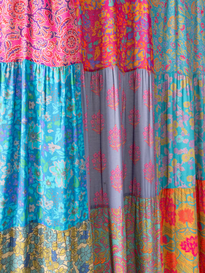 Patchwork Shower Curtain - Bright Zinnias