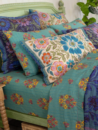 Mix & Match Cotton Flat Sheet - Jaipur Stripe