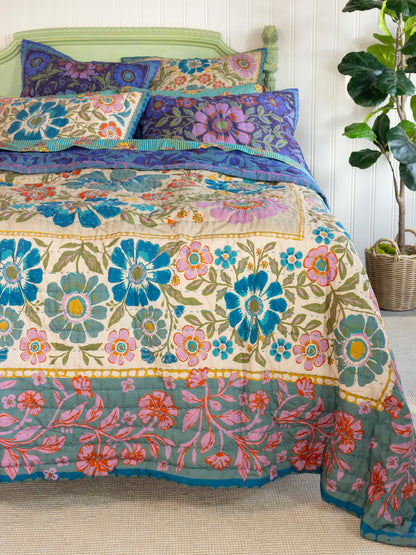 Bungalow Reversible Cotton Euro Sham - Flower Spell Bandana