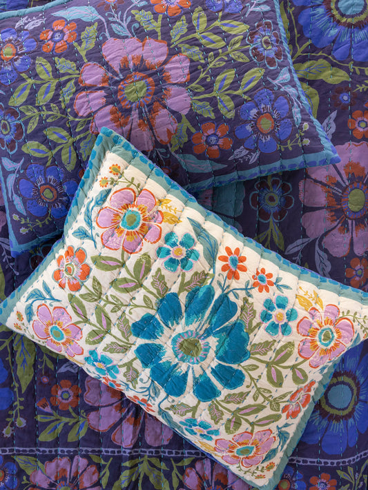 Bungalow Reversible Cotton Shams, Set of 2 - Flower Spell Bandana