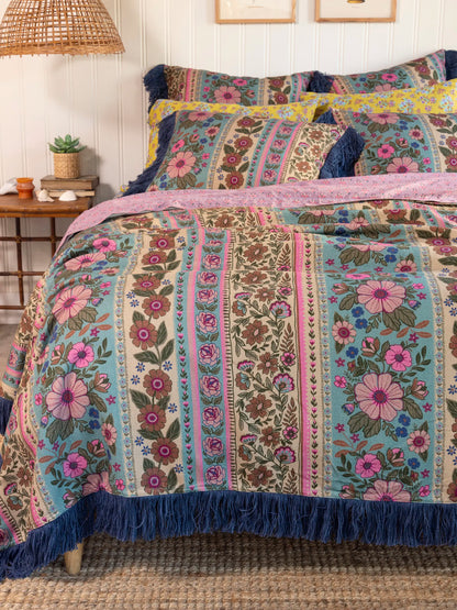 Boho Fringe Euro Sham - Florence Border