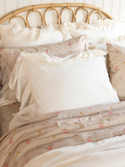 Cotton Ruffle Shams, Set of 2 - Cream