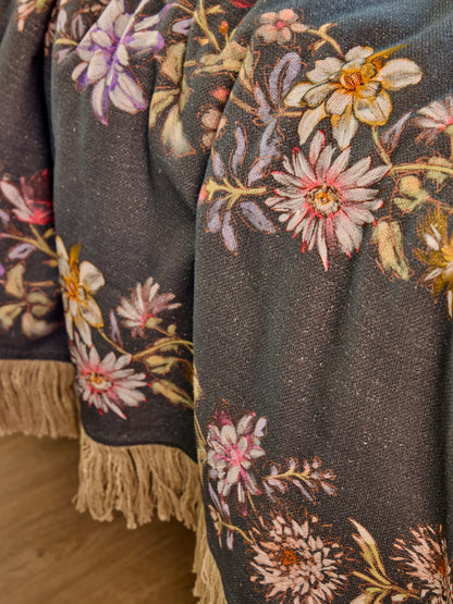 Boho Fringe Bedspread - Dahlia Rows Chocolate