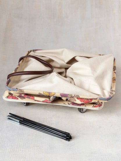 Rolling Laundry Hamper - Cream Enchanted Wildflowers