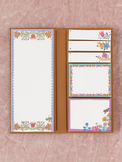 Sticky Note Book - Mustard Folk Flower