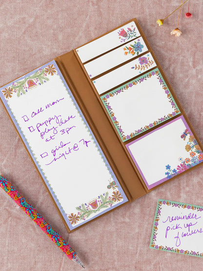 Sticky Note Book - Mustard Folk Flower