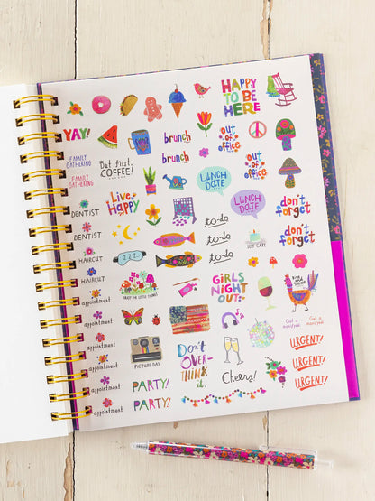 2026-27 17 Month Planner - Patchwork Be Happy