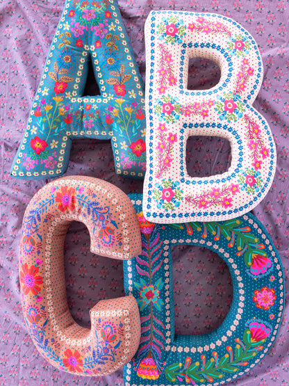 Velvet Initial Pillow - P