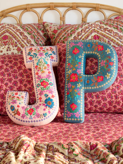 Velvet Initial Pillow - S