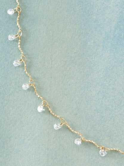 Dainty Jewel Necklace - Gold & Crystal