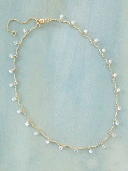Dainty Jewel Necklace - Gold & Crystal