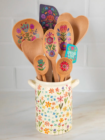 Utensil Crock - Daisies