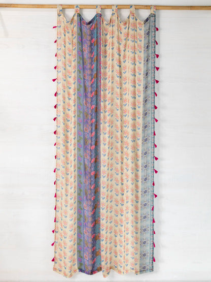 Printed Curtain Panel - Garden Stripes Cotton