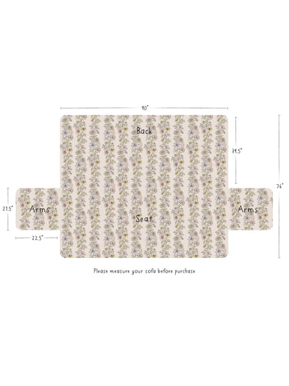 Mom's Favorite Sofa Cover - Ivory Dahlia Rows