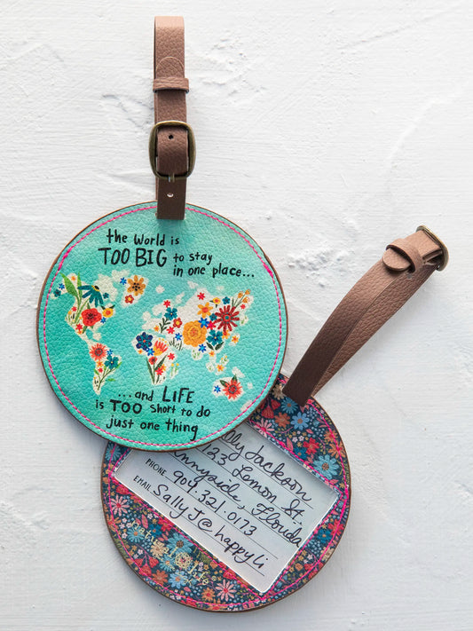 Travel Happy Luggage Tag - Life Is Too Short