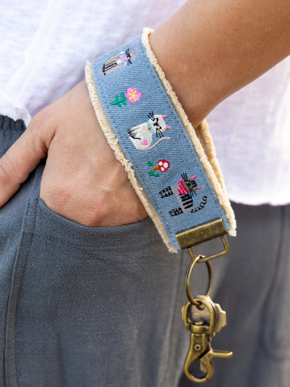 Embroidered Key Chain - Cats