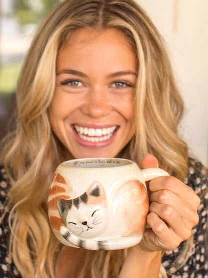 Folk Art Coffee Mug - Cat