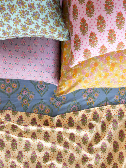 Mix & Match Cotton Flat Sheet - Rust Polka Dot