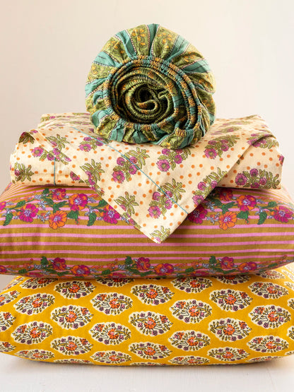 Mix & Match Cotton Pillowcase, Single - Rust Polka Dot