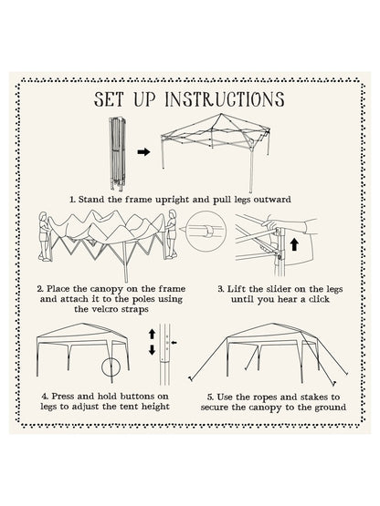 Live Happy Instant Canopy Tent - Dark Teal Floral