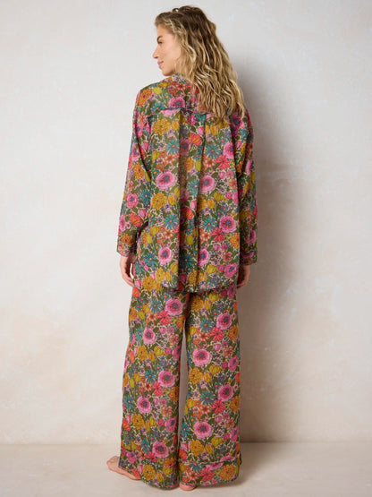 Dreamy Cotton Pajama Set - Drawn Garden Multi
